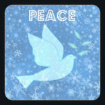 Pegatina Cuadrada Peace Dove Stickers Christmas<br><div class="desc">Peace Dove Stickers Christmas</div>