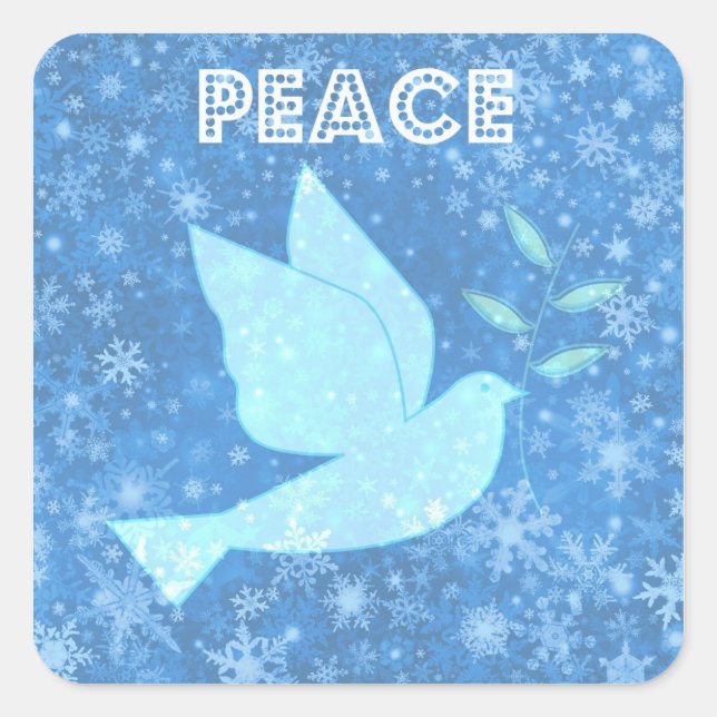 Pegatina Cuadrada Peace Dove Stickers Christmas (Anverso)