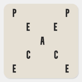 Pegatina Cuadrada Peace Typography
