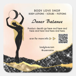 Pegatina Cuadrada *~* Peach Goddess Ombre Intención Spell AP24 Squ