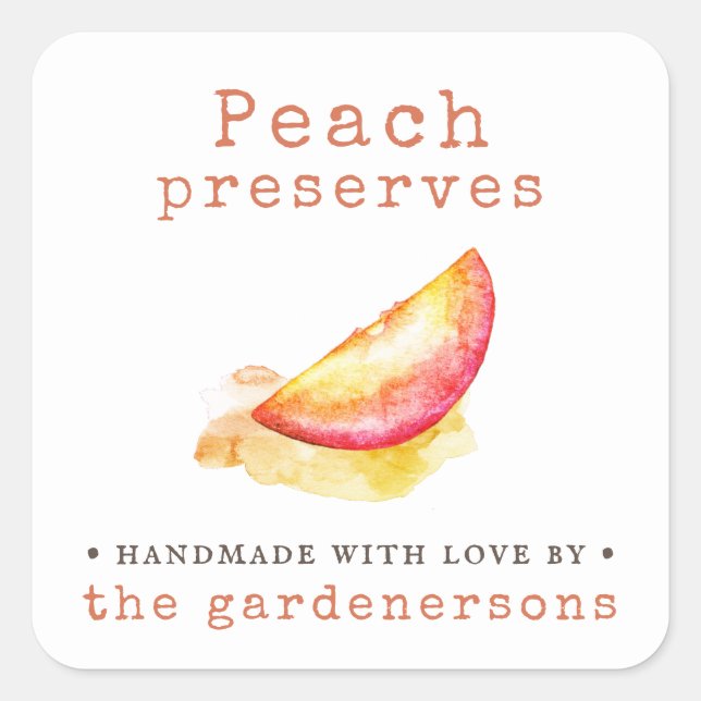 Pegatina Cuadrada Peach Preserve (Anverso)