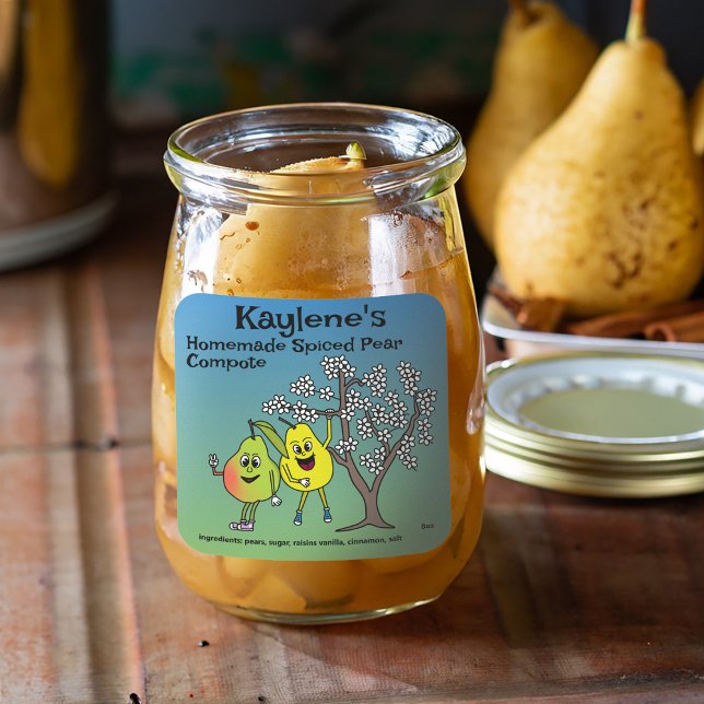 Pegatina Cuadrada Pear Pals Funny Personalizado Sauce Pie y más (Subido por el creador)