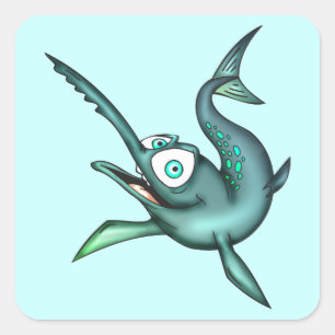 Pegatina Cuadrada Peces espadas