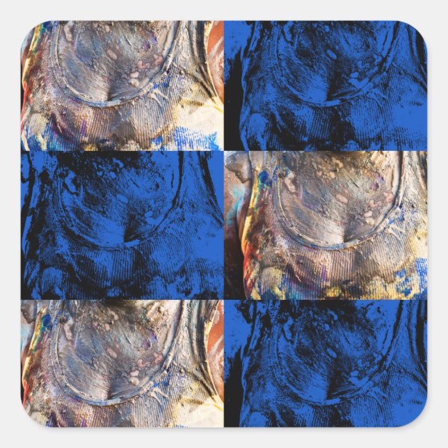 Pegatina Cuadrada pecho de carnaval (Anverso)