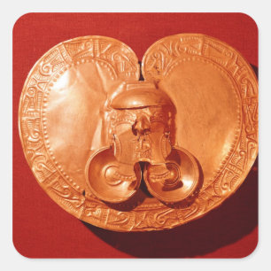 Pegatina Cuadrada Pectoral con un rostro humano