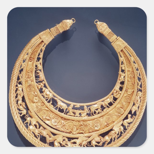 Pegatina Cuadrada Pectoral en forma de media luna de Tolstaya Mogila (Anverso)