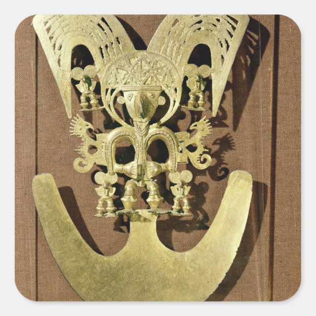 Pegatina Cuadrada Pectoral, Quimbaya (Anverso)