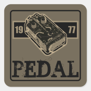 Pegatina Cuadrada Pedal de distorsión