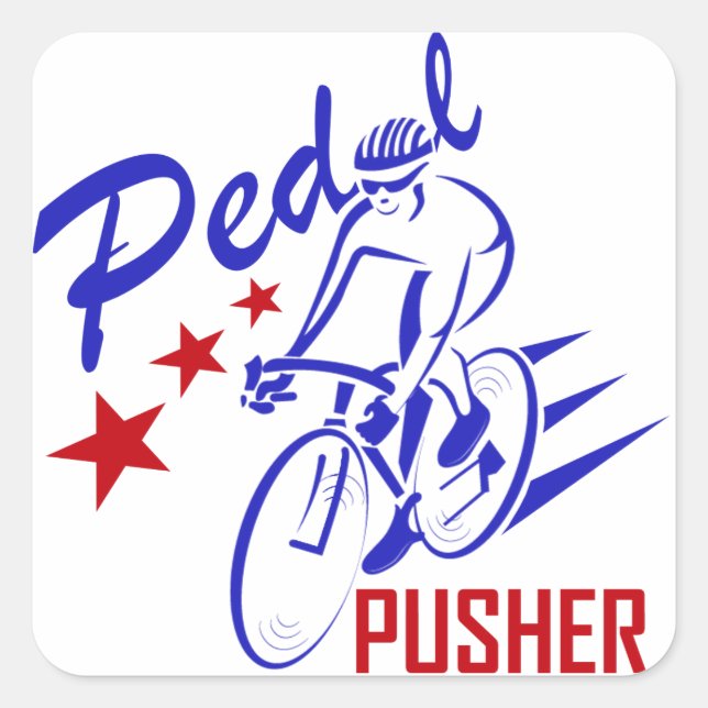 Pegatina Cuadrada Pedal Pusher (Anverso)