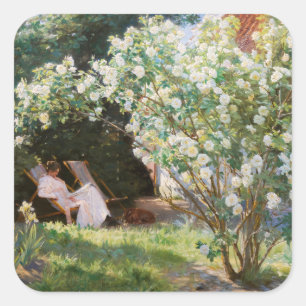 Pegatina Cuadrada Peder Severin Kroyer - Rosas