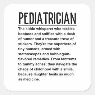 Pegatina Cuadrada Pediatra