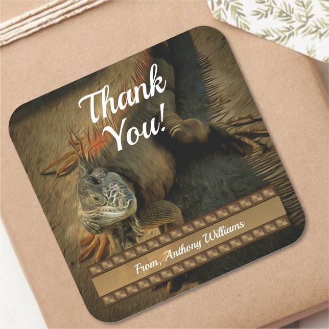 Pegatina Cuadrada Pedro la Iguana Gracias 0768 (Subido por el creador)