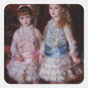 Pegatina Cuadrada Pedro un Renoir el   rosado y azul