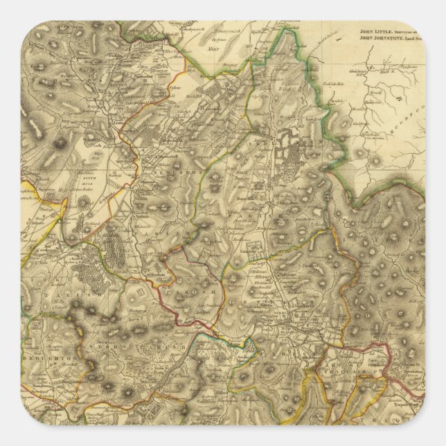 Pegatina Cuadrada PeeblesShire (Anverso)