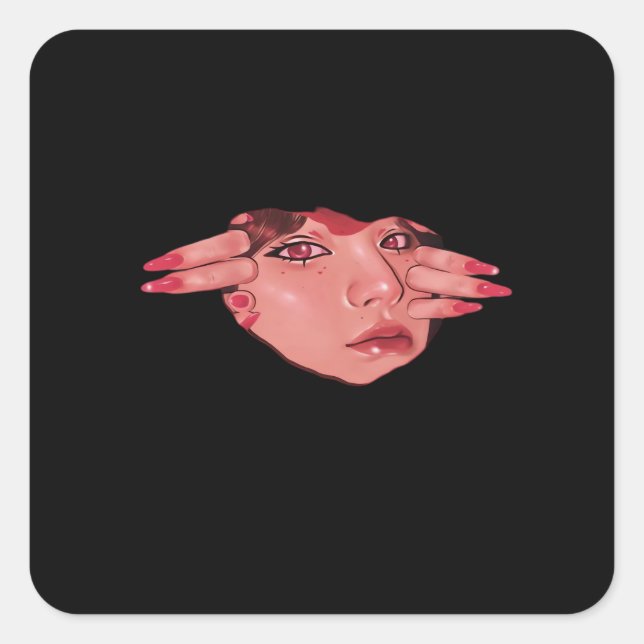 Pegatina Cuadrada Peekaboo - Vibes Sloth Design (Anverso)