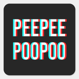 Pegatina Cuadrada Peepee Poopoo