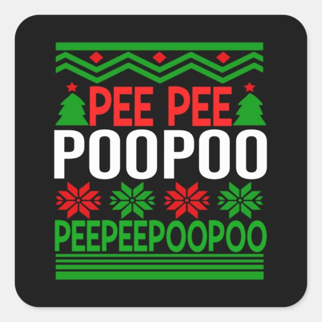 Pegatina Cuadrada PeePee PooPoo (Anverso)