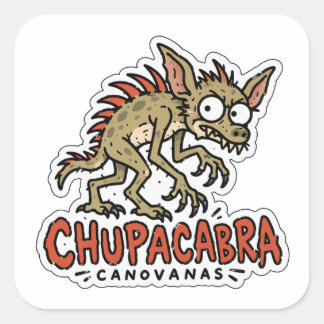 Pegatina Cuadrada Pegajosa Chupacabra Canovanas Puerto Rico Calcoman