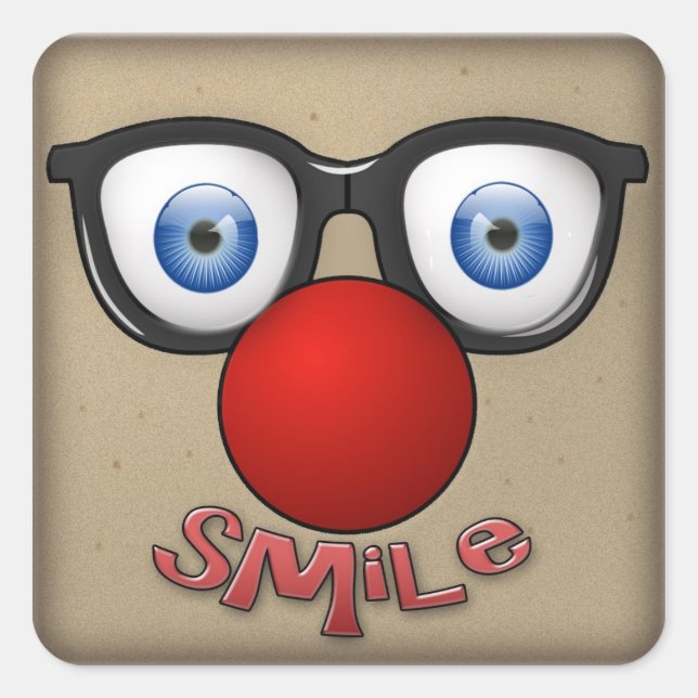 Pegatina Cuadrada pegar una sonrisa (Anverso)