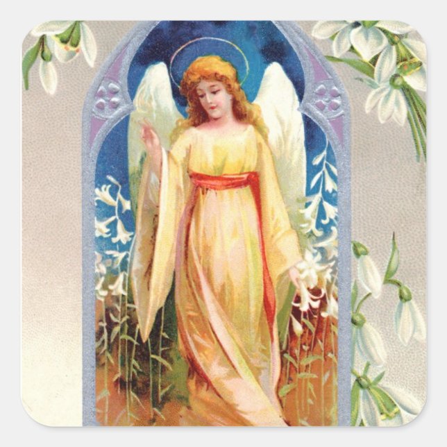 Pegatina Cuadrada Pegatina: Bendiciones de Pascua (Anverso)