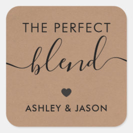 Pegatina Cuadrada Pegatina, Boda, Kraft