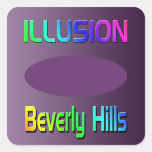 Pegatina Cuadrada ¡Pegatina de "ILLUSION Beverly Hills"!