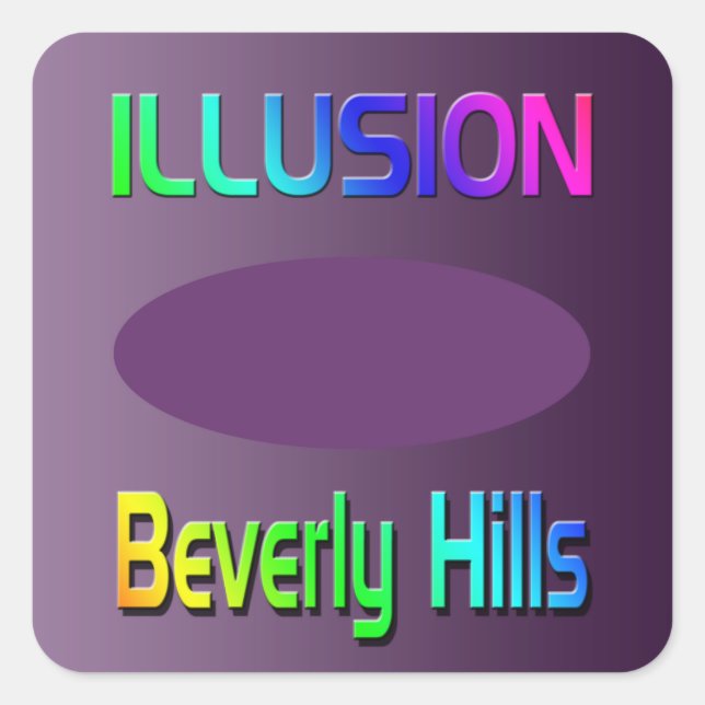 Pegatina Cuadrada ¡Pegatina de "ILLUSIÓN Beverly Hills"! (Anverso)