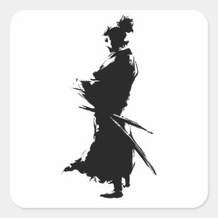 Pegatina Cuadrada "Pegatina guerrero de Samurai - vinilo de arte de