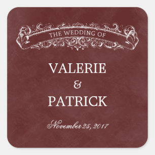 Pegatina Cuadrada Pegatina/Sello para sobres Rústico a favor de la M