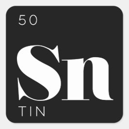 Pegatina Cuadrada Pegatina/ Tin de elementos de tabla periódicos
