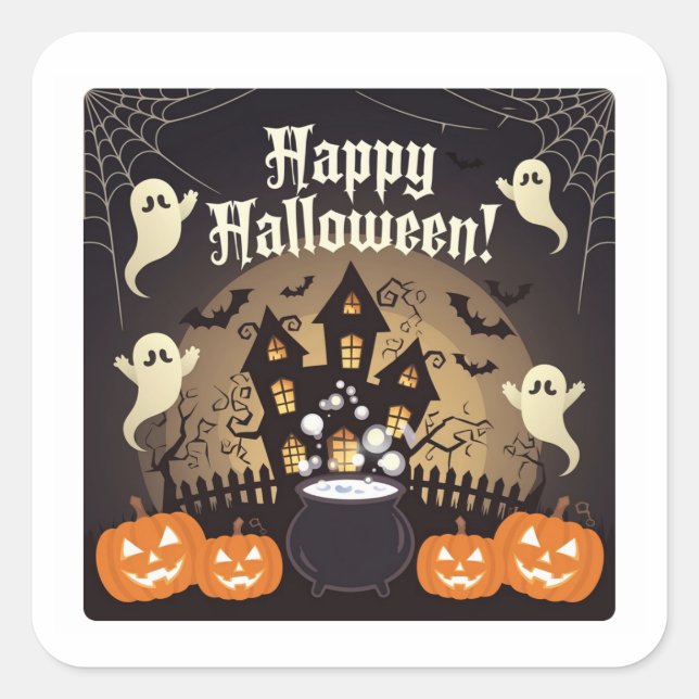 Pegatina Cuadrada pegatinas (Anverso)