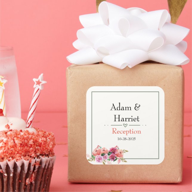 Pegatina Cuadrada Pegatinas a favor de bodas (Fiesta)