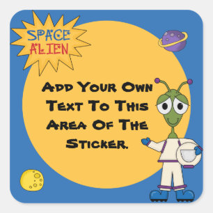 Pegatina Cuadrada Pegatinas alienígenas del espacio personalizados