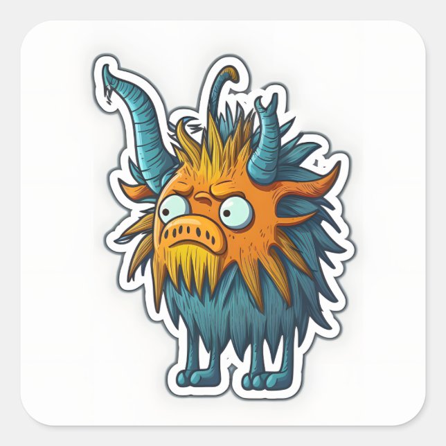 Pegatina Cuadrada Pegatinas animales raras (Anverso)