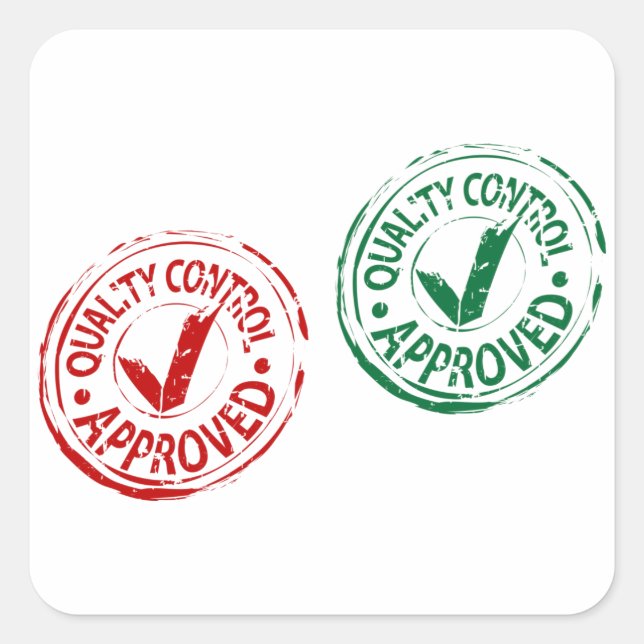 Pegatina Cuadrada Pegatinas aprobados para el control de calidad (Anverso)