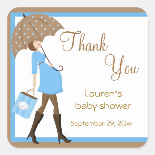 Pegatina Cuadrada Pegatinas Baby Shower de Blue Shopper