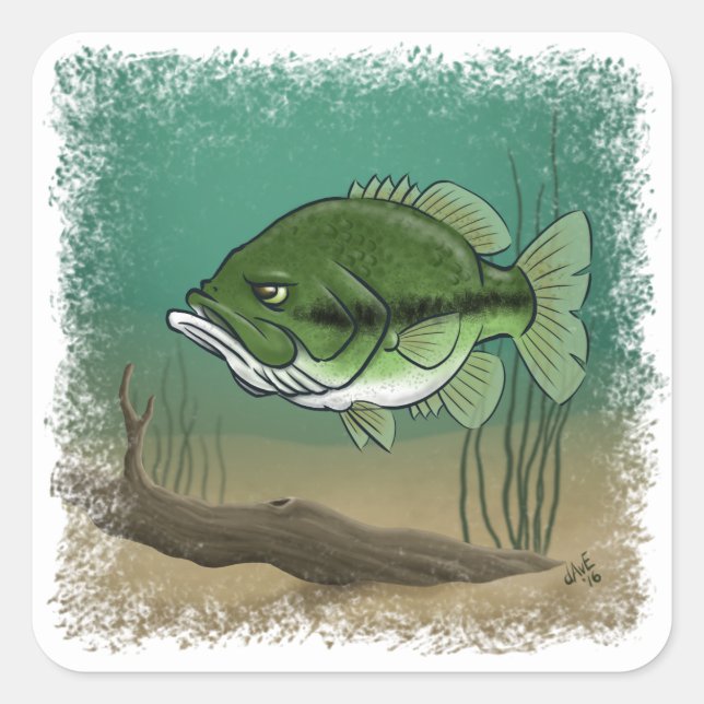 Pegatina Cuadrada Pegatinas Bass (Anverso)