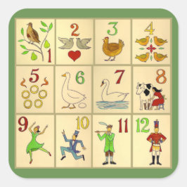 Pegatina Cuadrada Pegatinas, brillantes, grandes, NAVIDADES de 3 pul