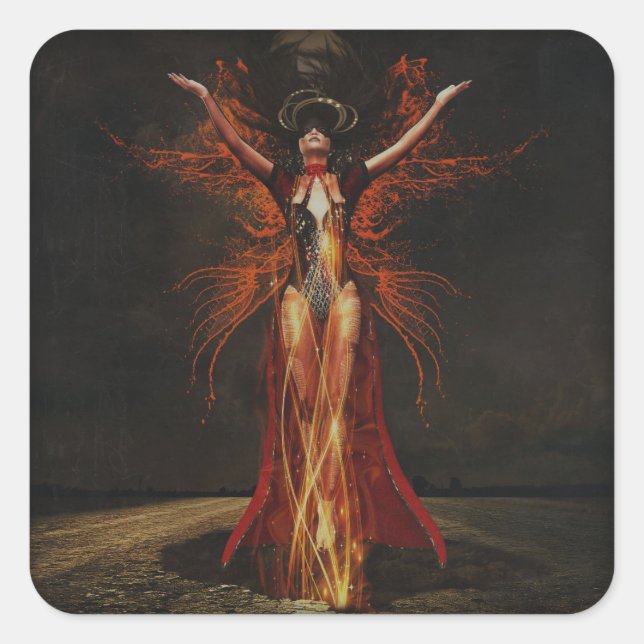 Pegatina Cuadrada pegatinas brujas (Anverso)