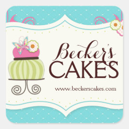 Pegatina Cuadrada Pegatinas caprichosos de la panadería de la torta