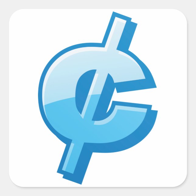 Pegatina Cuadrada Pegatinas Cents (Anverso)
