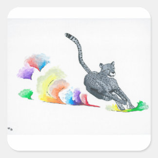 Pegatina Cuadrada Pegatinas Cheetah