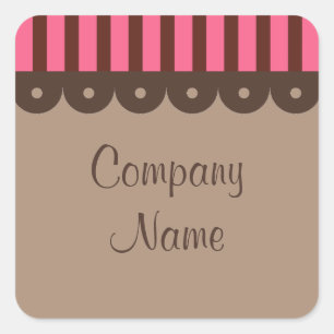 Pegatina Cuadrada Pegatinas comerciales del chocolate retro