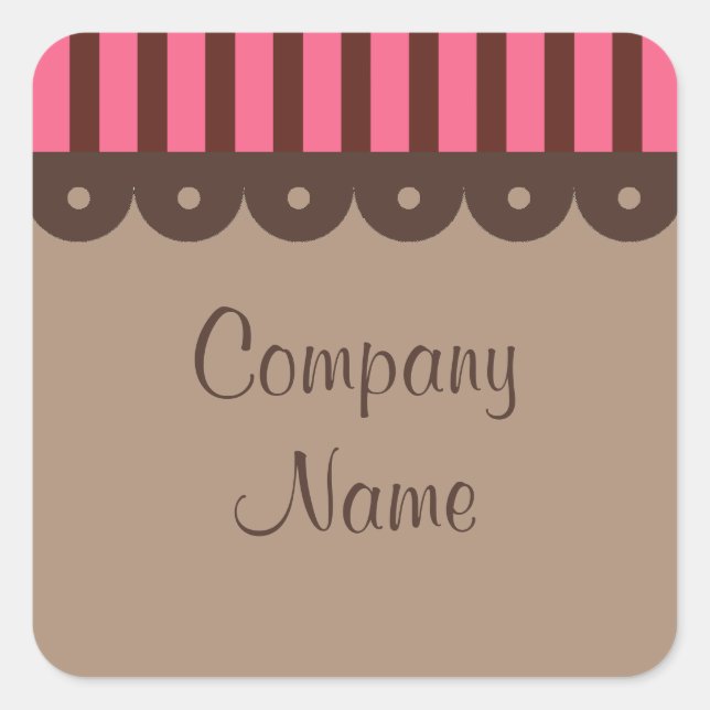 Pegatina Cuadrada Pegatinas comerciales del chocolate retro (Anverso)