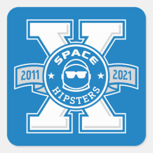 Pegatina Cuadrada Pegatinas con el logotipo Space Hipsters® X