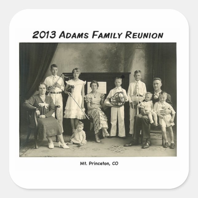 Pegatina Cuadrada Pegatinas con imagen familiar (Anverso)