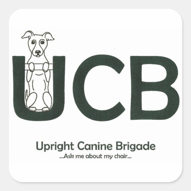 Pegatina Cuadrada PEGATINAS con logotipo de UCB (Anverso)