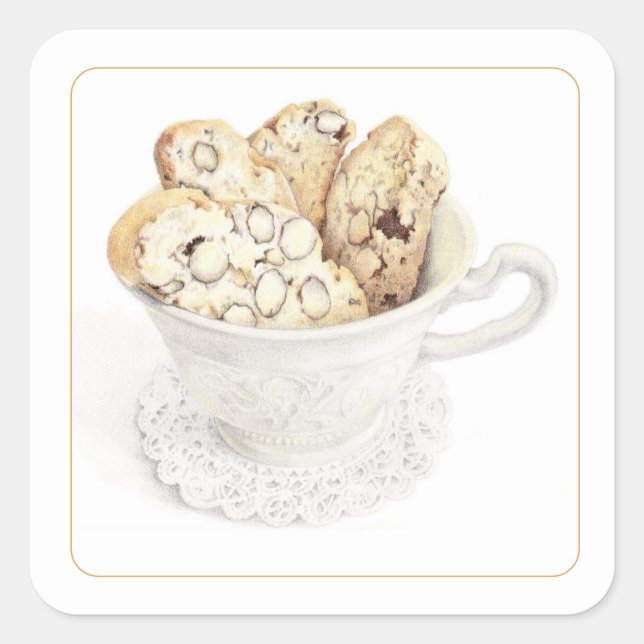 Pegatina Cuadrada Pegatinas cuadrados de BISCOTTI 1.5" (Anverso)