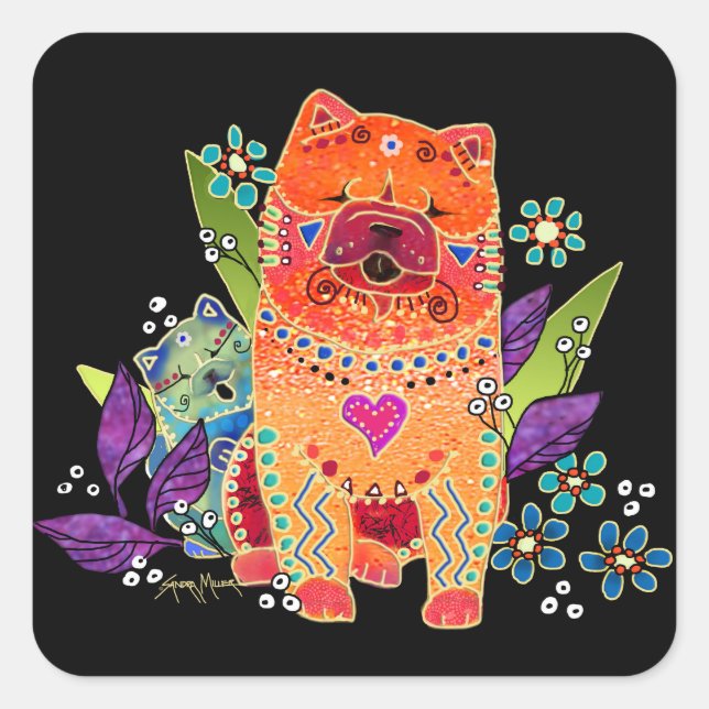 Pegatina Cuadrada PEGATINAS cuadrados de compás lisos BINDI (Anverso)