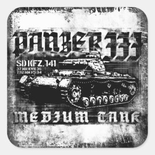 Pegatina Cuadrada Pegatinas cuadrados de Panzer III